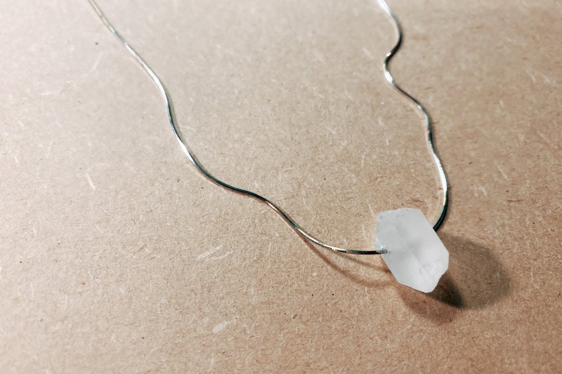 复古白水晶蛇骨链 - 项链 - 水晶 白色