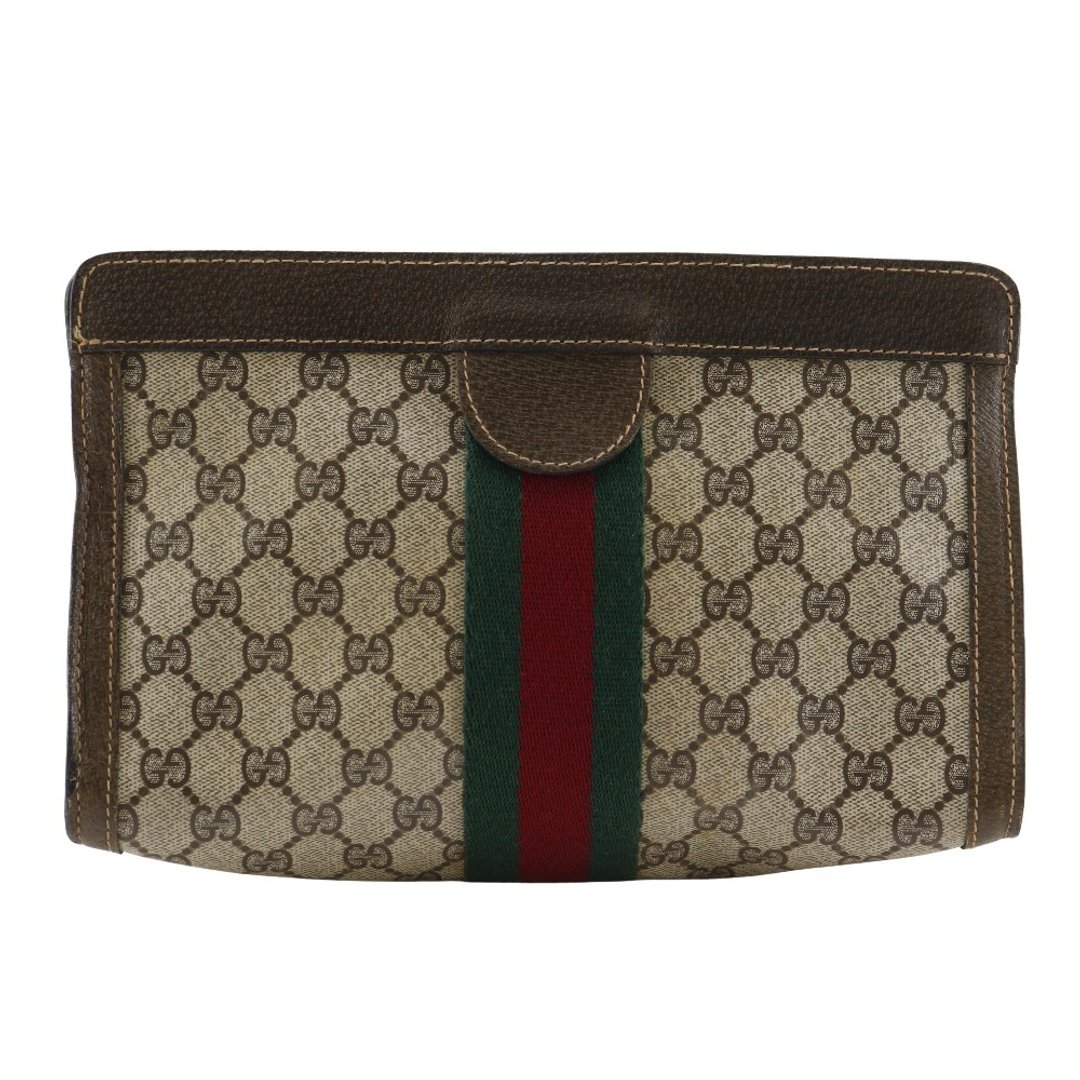 【日本直送】GUCCI GUCCI Sherry Line  વાપરવા માટે સરળ ક્લચ બેગ Pouch GUCCI PARFUMS NOVELTY GG PLUS x 皮革 棕色 中性【二手品】 - 手拿包 - 其他人造纤维 咖啡色