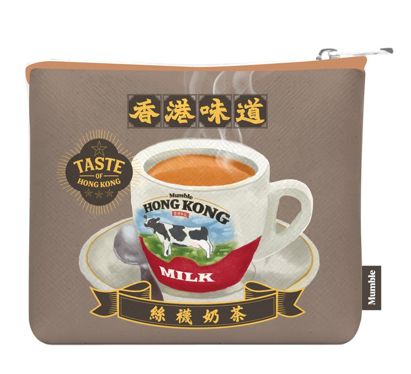 【香港味道】零钱包 - 热奶茶 - 零钱包 - 棉．麻 卡其色