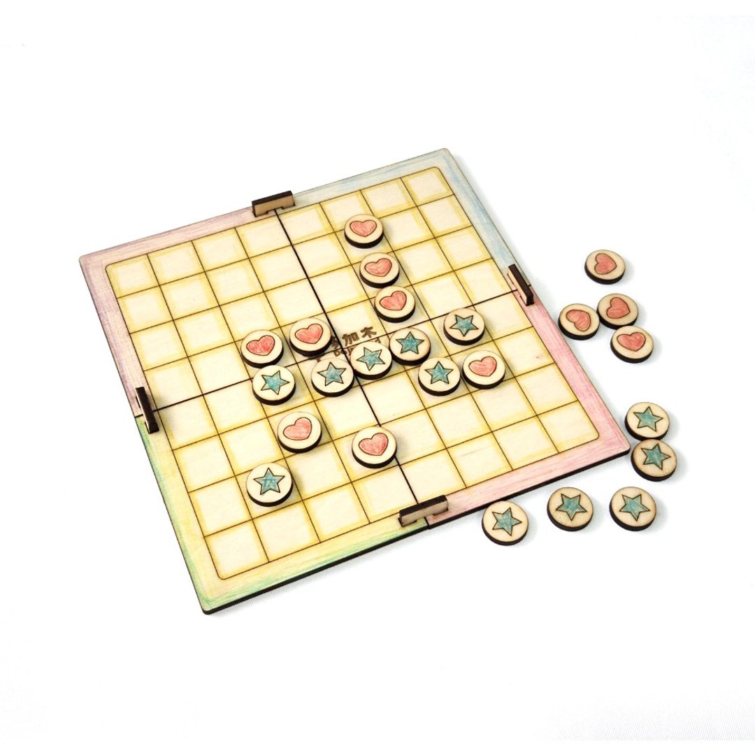 心心五子棋 DIY 礼物 手作 木 - 木工/竹艺/纸艺 - 木头 咖啡色
