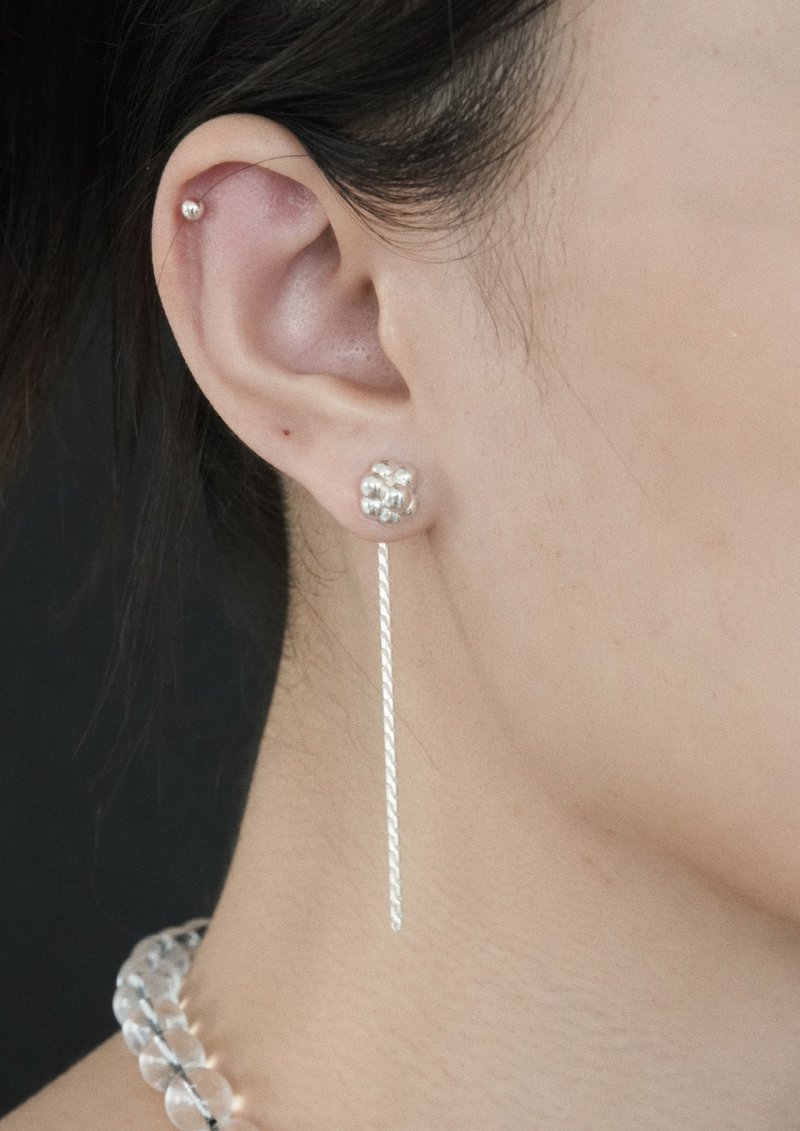 ME01- 葡萄球菌Staph Earring - 耳环/耳夹 - 纯银 