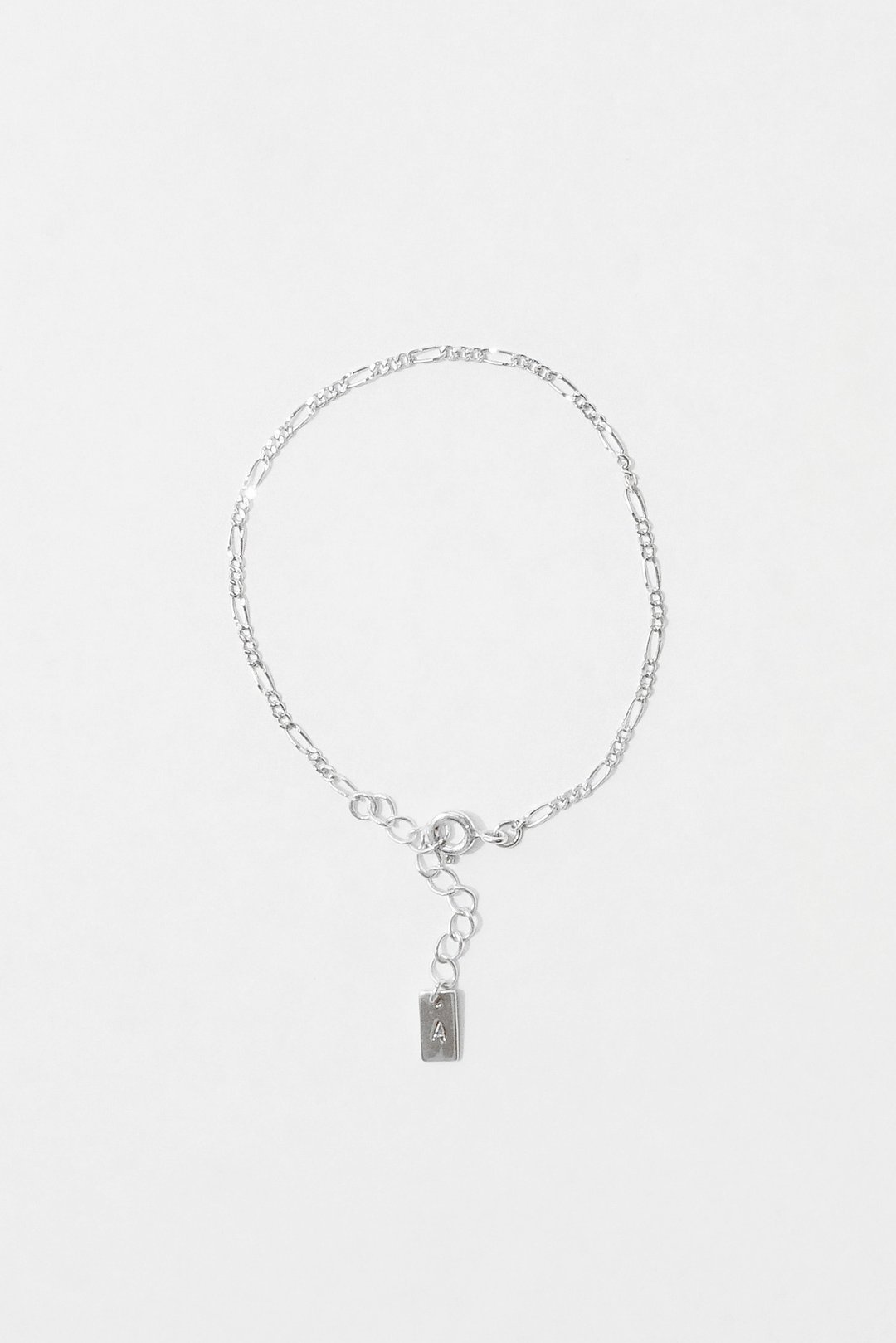 Name Tag Bracelet 字母小片片手链 七夕 情人节 圣诞 交换礼物 - 手链/手环 - 纯银 银色