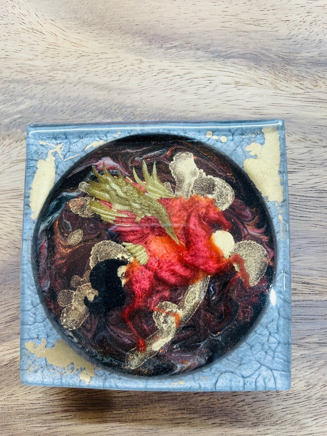 飞马浮金方块摆饰 - 摆饰 - 树脂 卡其色