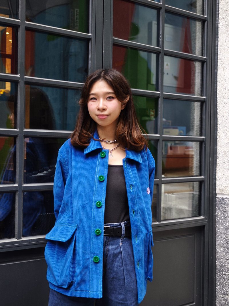 MOODLABBYLORRAINE | 彩蓝灯芯绒工装外套 - 男装外套 - 其他材质 蓝色