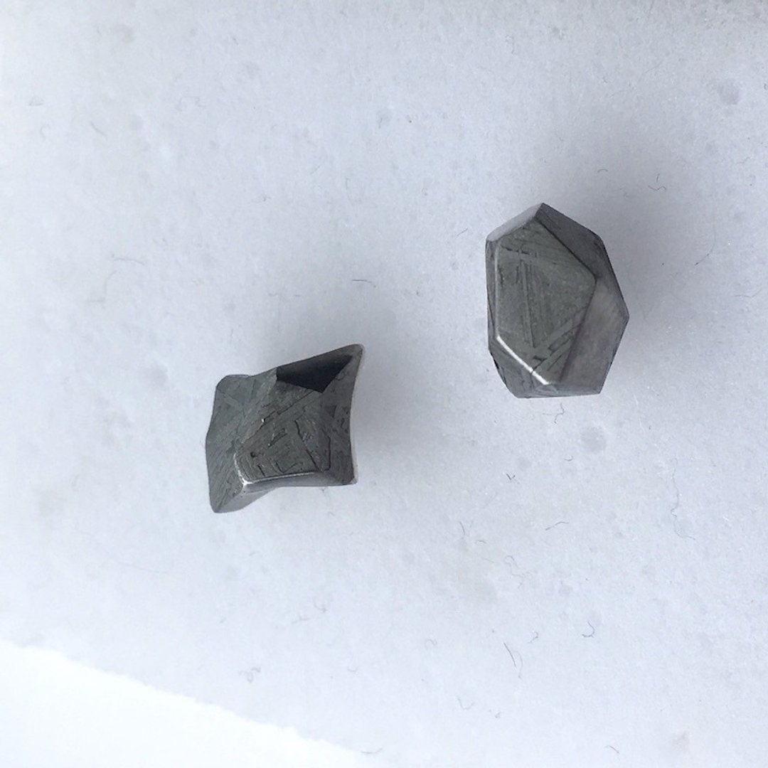 ASPECT collection 面面陨石耳钉 for Ming - 耳环/耳夹 - 宝石 银色
