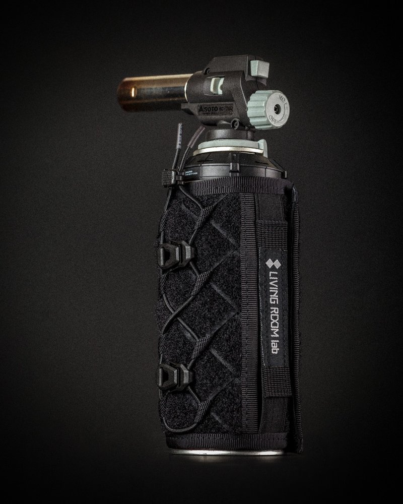 白logo SHADOW CB 220 手工编织 卡式瓦斯罐套 Molle 喷灯 黑 - 露营用品 - 其他材质 黑色