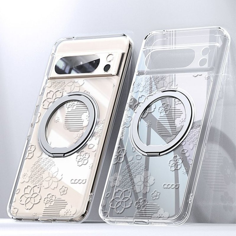 apbs Google Pixel 9/8系列 浮雕感360旋转磁吸立架手机壳-昭和樱 - 手机壳/手机套 - 其他材质 多色