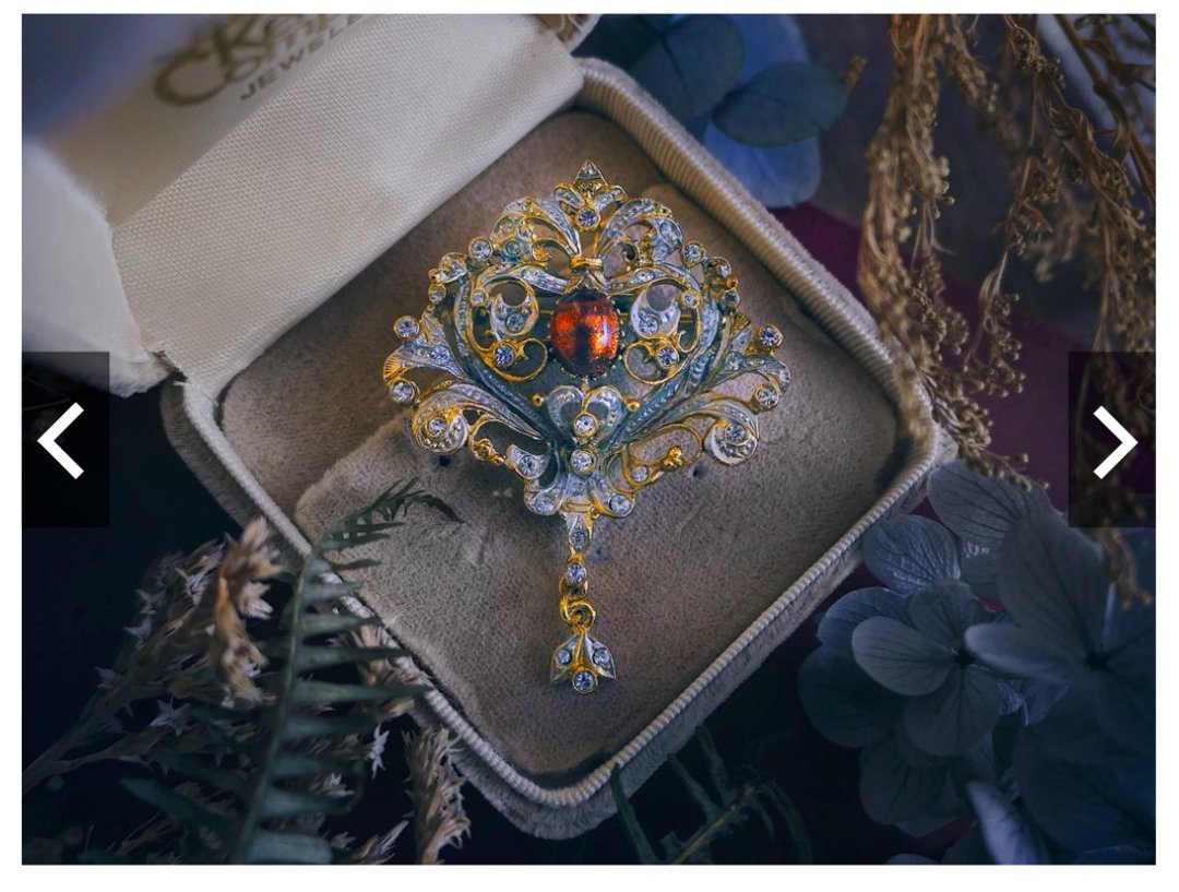 Sphinx 复古盛宴琥珀珐琅胸针・英国古董饰品 Vintage Jewelry - 胸针 - 其他金属 