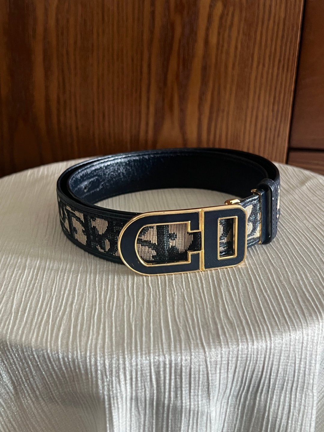 Dior Oblique Jacquard belt CD中古蓝色提花皮带腰带 美品 - 皮带/腰带 - 真皮 蓝色