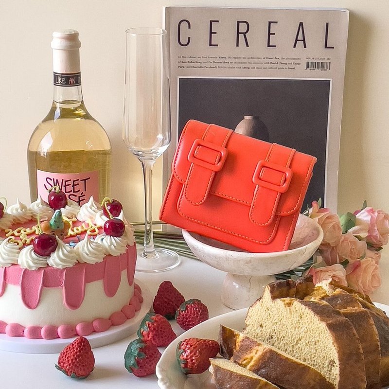 MERIMIES 剑桥包 迷你系列 | 南瓜芭比 斜背包 腰包 - 侧背包/斜挎包 - 人造皮革 红色