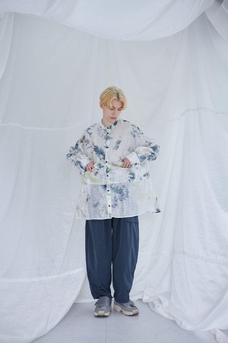 交换口袋衬衫 交换口袋衬衫 BL / 石板绿 / 炭灰色 - 女装衬衫 - 尼龙 