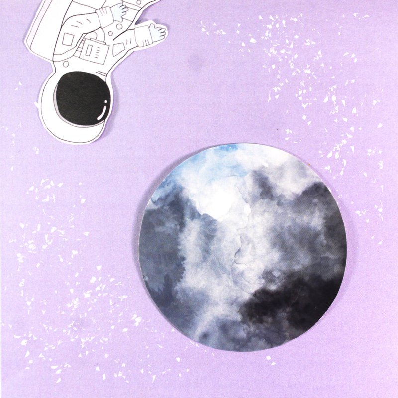 12号墨蓝星球月球大贴纸 - 贴纸 - 纸 蓝色