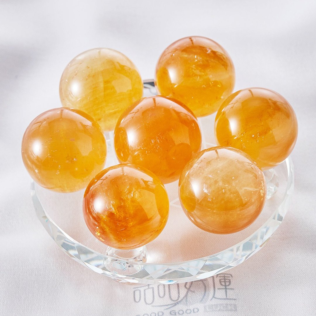 天然黄水晶七星阵12cm(含开光)偏财运、事业运、招贵人、风水 - 摆饰 - 其他材质 橘色