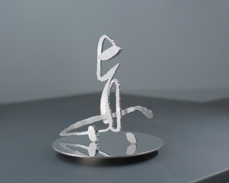 【朱振南书法雕塑系列】真 - 摆饰 - 不锈钢 银色