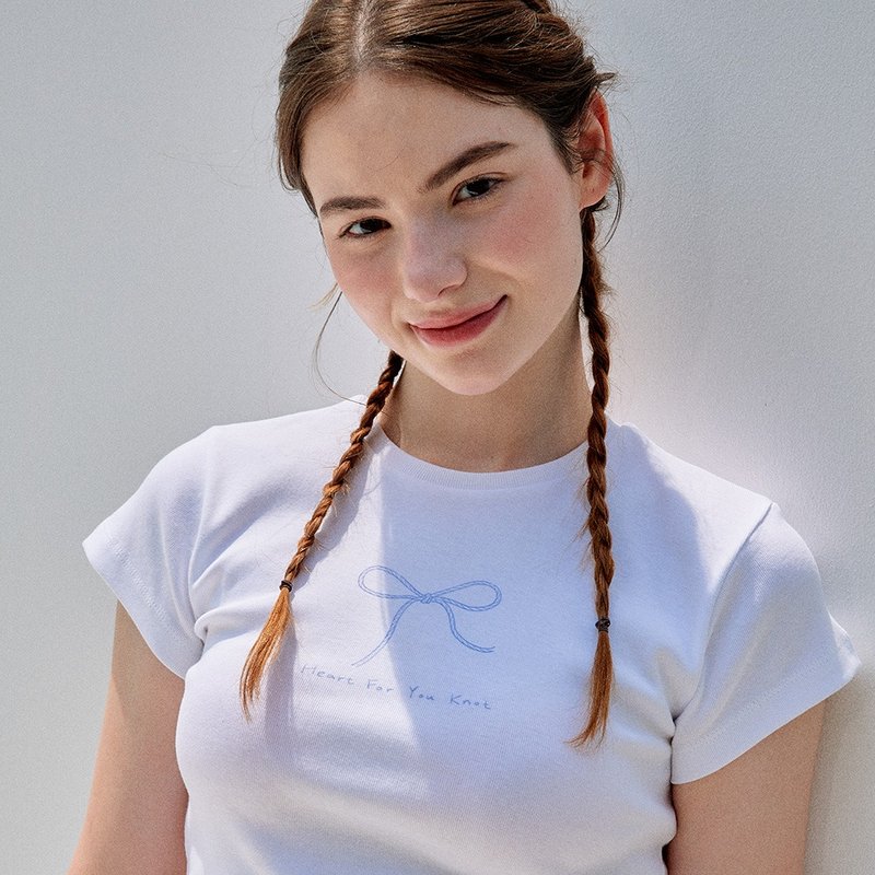 为你心动 许愿结 T 恤 - 女装 T 恤 - 棉．麻 白色