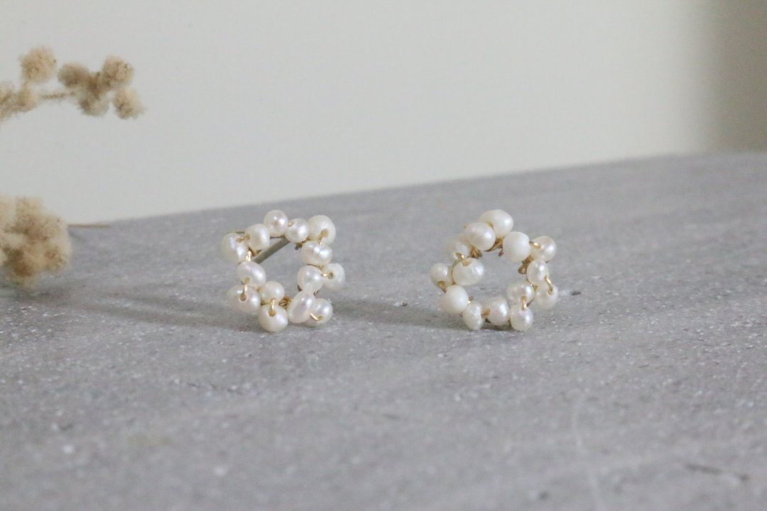 耳环 珍珠 迷你珍珠 - 瓢虫 - - 耳环/耳夹 - 珍珠 白色
