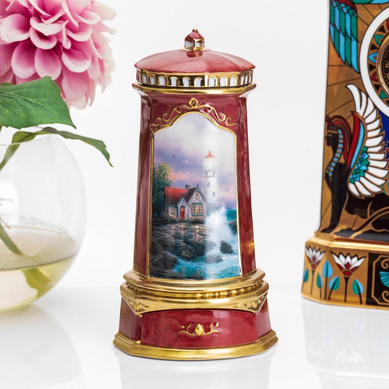 美国Thomas Kinkade希望之灯塔2000陶瓷音乐盒 饰品戒指收纳盒 - 收纳用品 - 瓷 