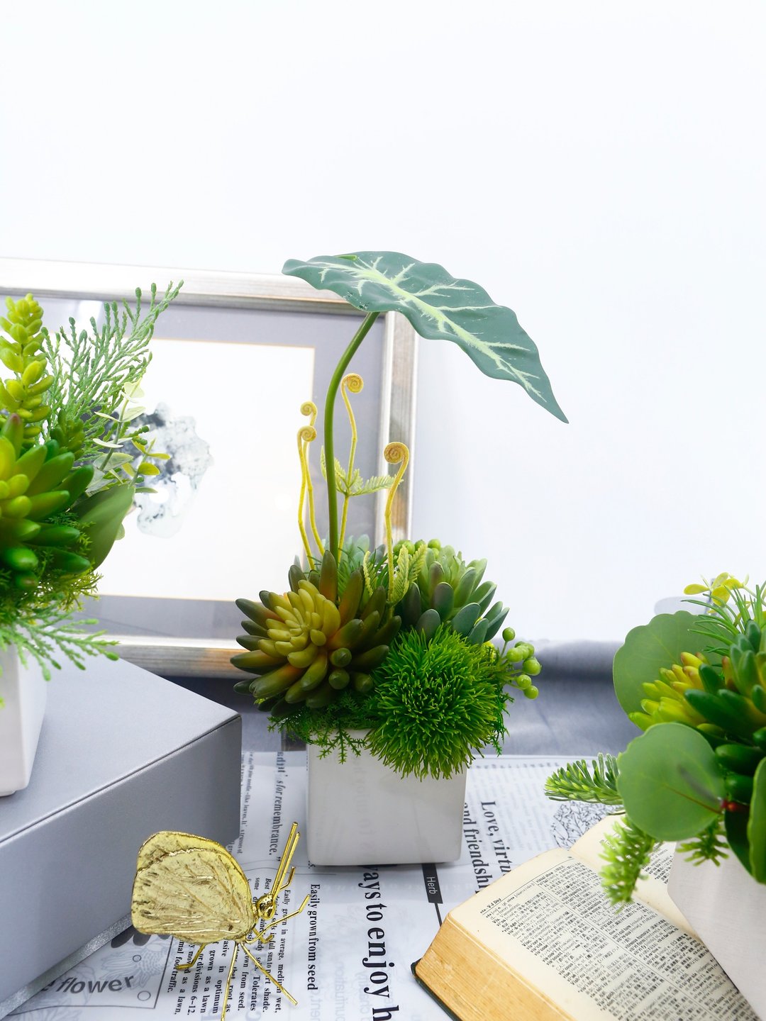 观音莲叶佛手莲香氛植栽/拟真植物/人造盆栽/绿化/布置/礼物 - 植栽/盆栽 - 其他材质 绿色
