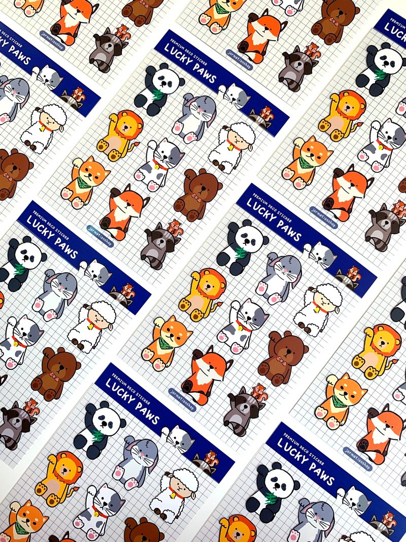 Lucky Paws: Animals Sticker - 贴纸 - 防水材质 