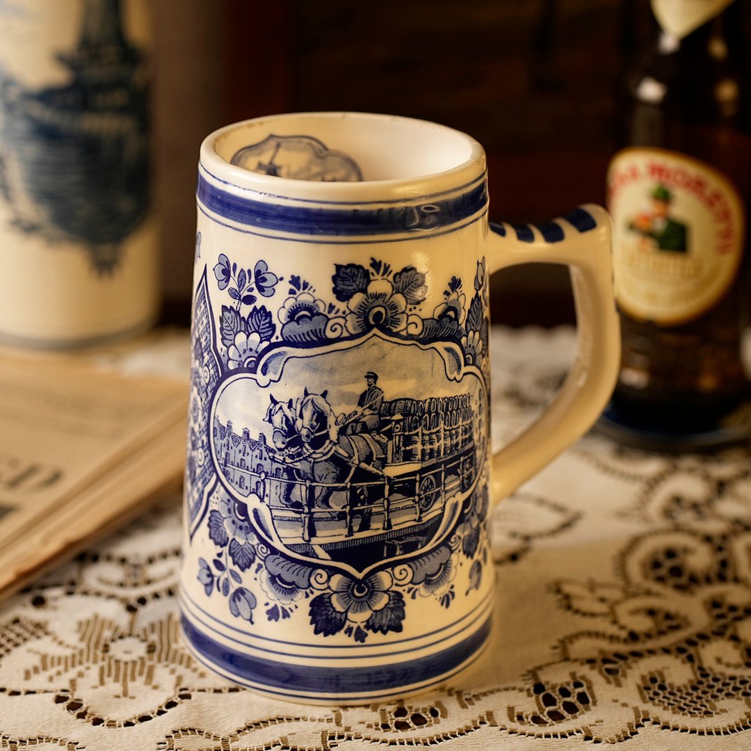 荷兰Agro代尔夫特蓝青花啤酒杯/马克杯 - 咖啡杯/马克杯 - 陶 蓝色