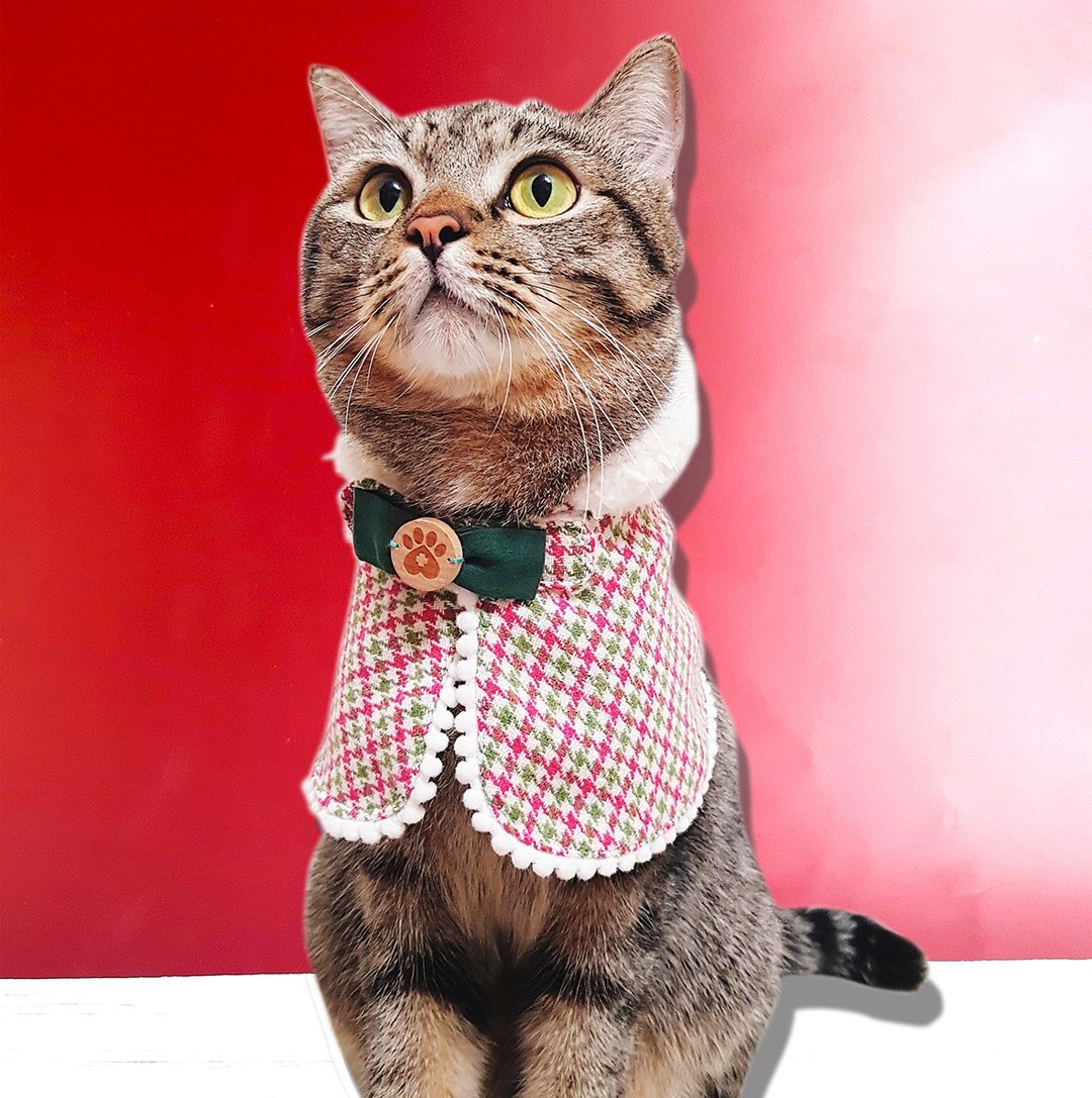 主子卖萌-缤纷圣诞系列-圣诞斗篷(草绿) - 衣/帽 - 棉 红色