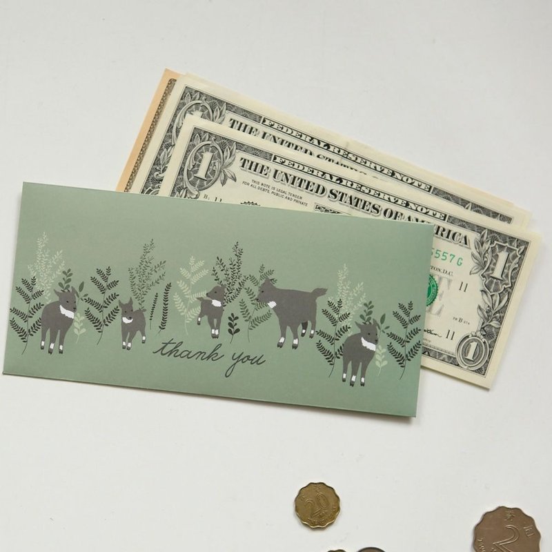 Dailylike-包装纸袋-迷人信封袋组(5入)-06 小山羊,E2D41287 - 包装材料 - 真皮 绿色