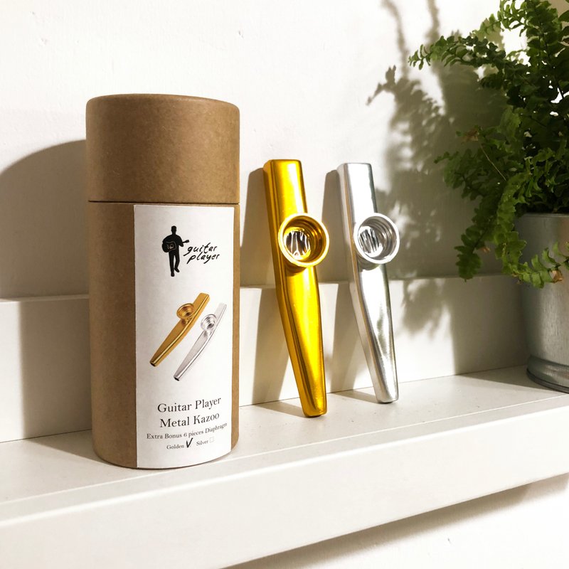 Guitar Player Kazoo 金属卡祖笛 附牛皮纸盒包装 音乐 礼物 - 吉他配件 - 其他金属 金色