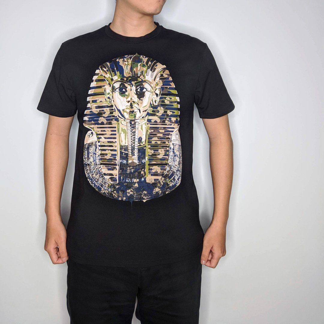 三色迷彩法老 设计款  纯棉 Tshirt - 男装上衣/T 恤 - 棉 黑色