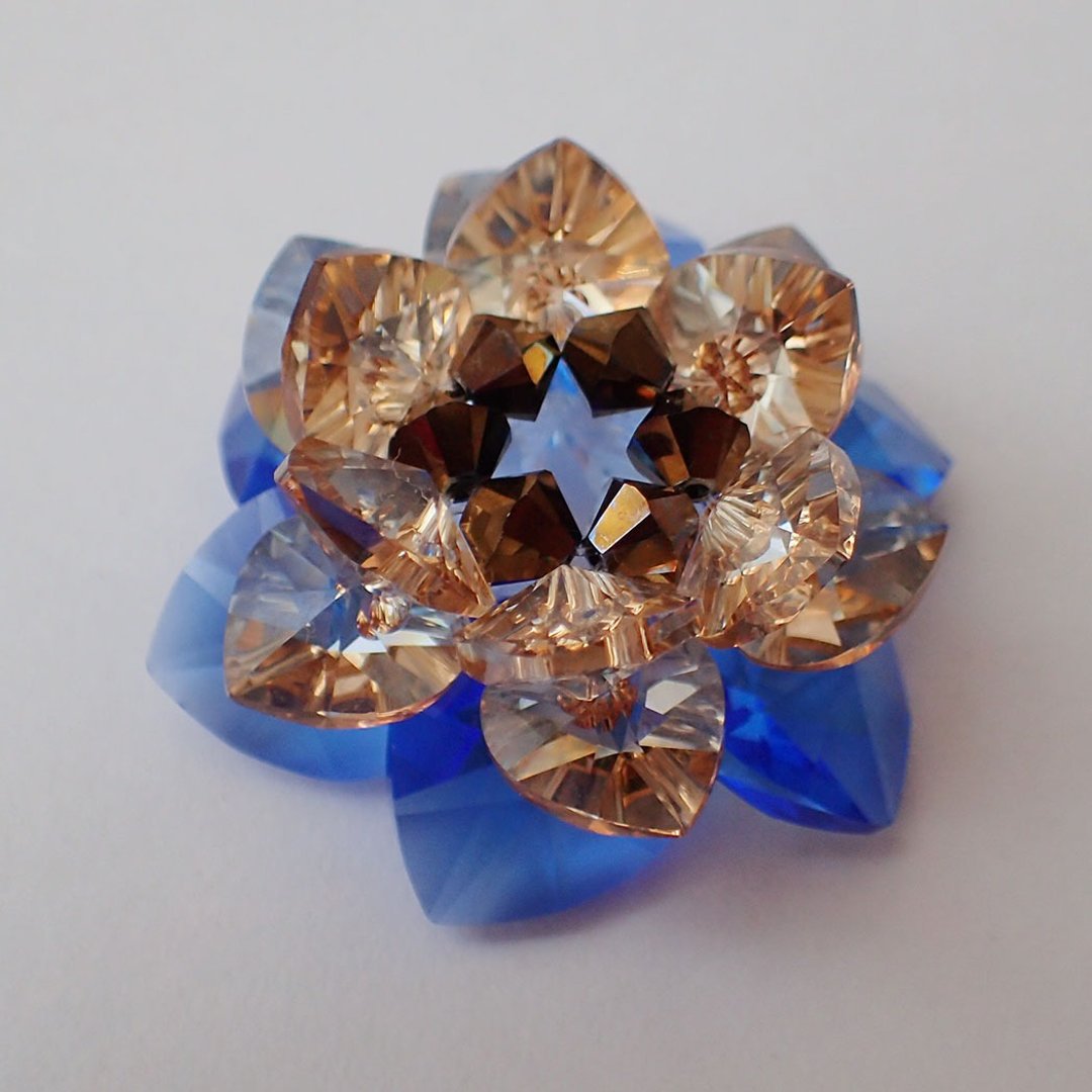 莲花 摆件 SWAROVSKI ELEMENTS(施华洛世奇元素) - 摆饰 - 玻璃 蓝色