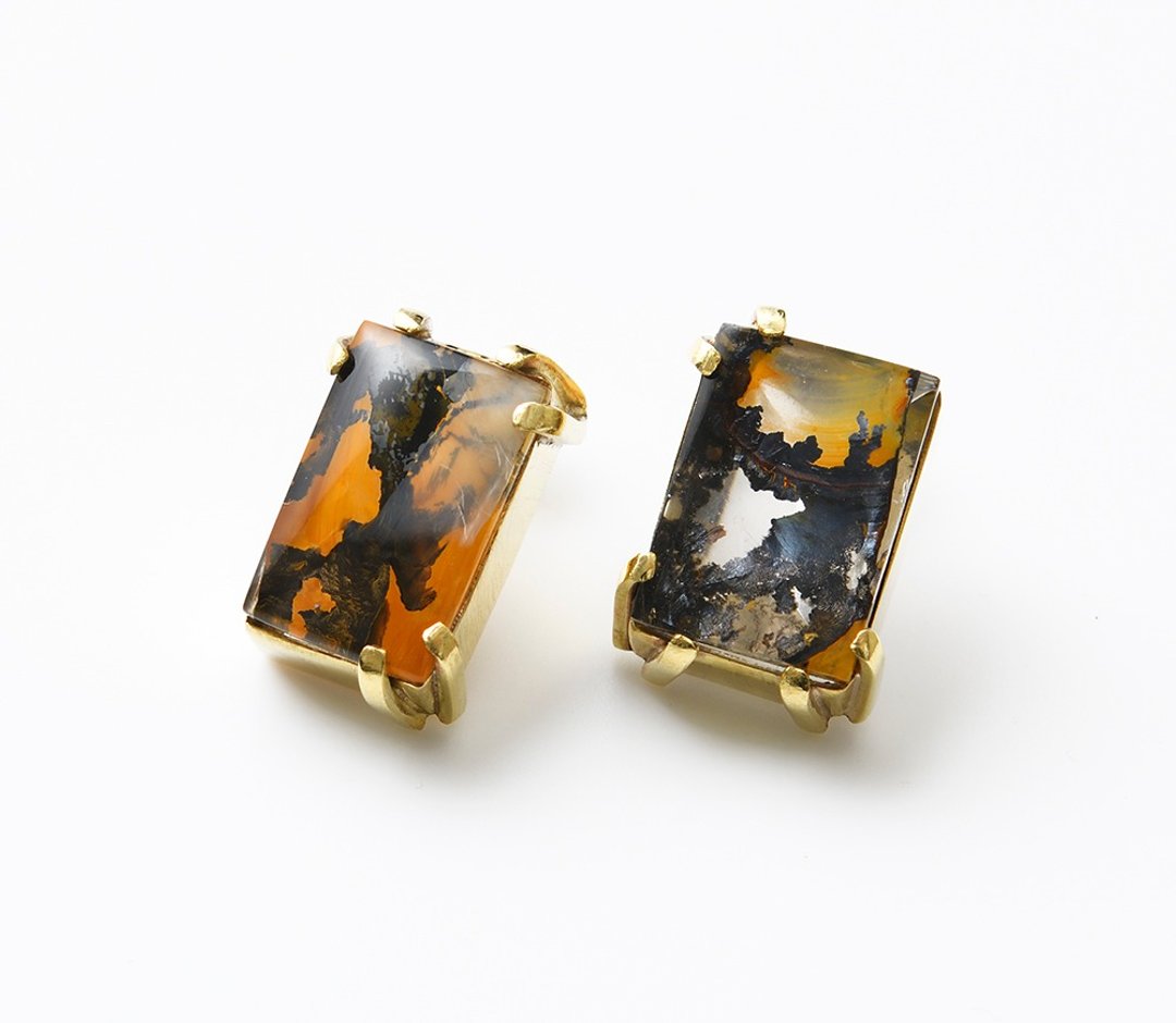 CP212 (Dendrite In Quartz) - 耳环/耳夹 - 其他金属 金色