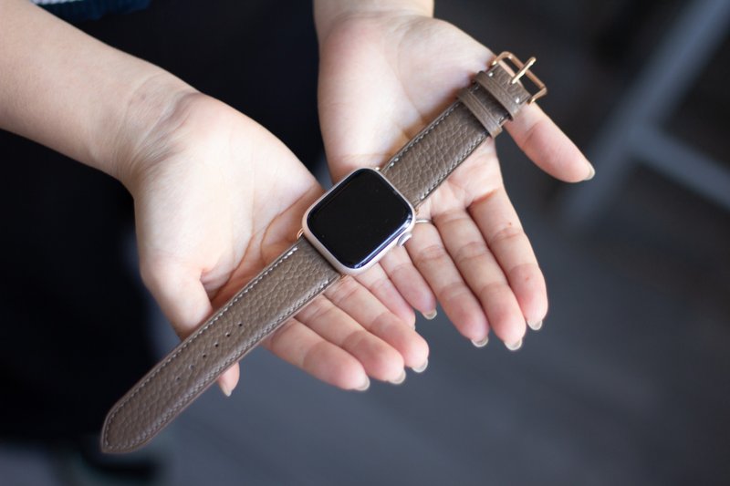 大象灰色 Apple Watch 手工法国皮革表带 - 表带 - 真皮 卡其色