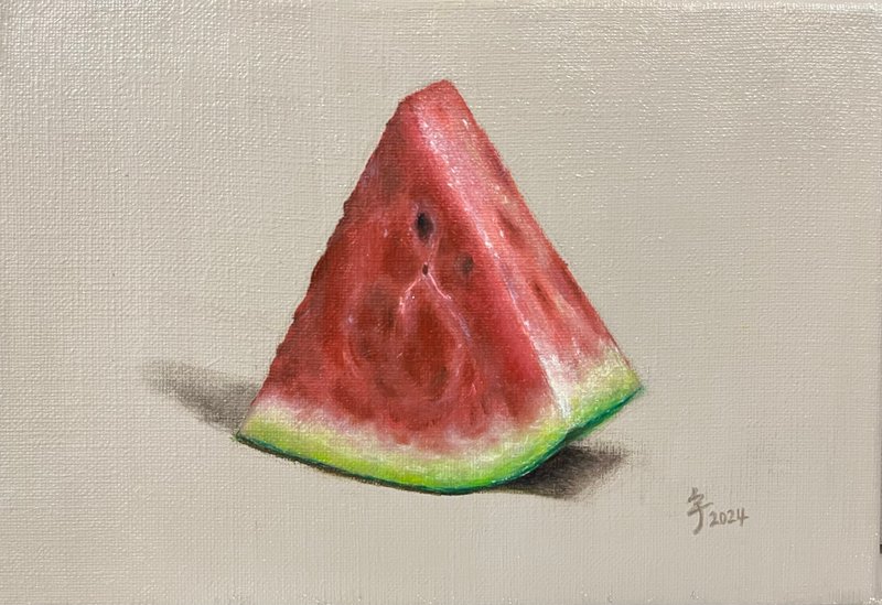原创油画 | 无框 | 水果系列_西瓜 - 海报/装饰画/版画 - 棉．麻 