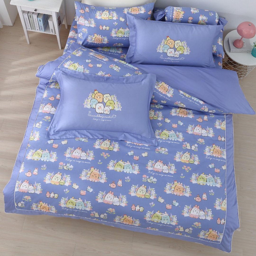 角落小伙伴-床包+枕套组-花园漫步-两色-台湾制造 - 寝具 - 棉 