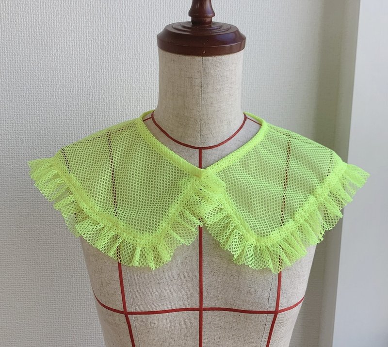 圆形霓虹灯网领口萤光黄 - 领结/领巾 - 聚酯纤维 黄色