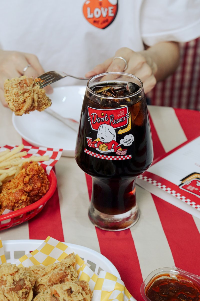 玻璃－不要后悔它是快乐的一餐 - 玻璃杯 - 玻璃 红色