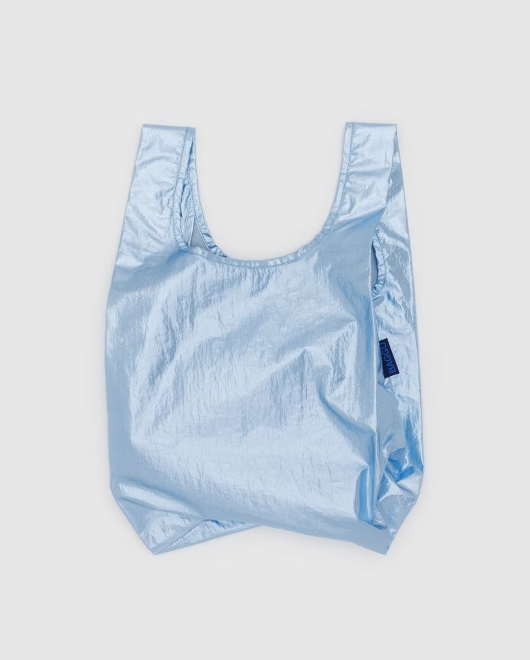 BAGGU 环保收纳购物袋 - 小尺寸 - 限量浅蓝金属 - 手提包/手提袋 - 防水材质 蓝色