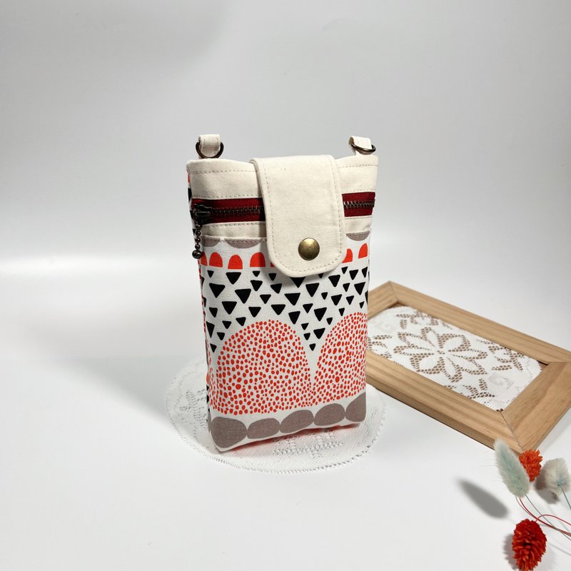 2款~三层随身拉錬包/手机包/散步包/护照包【附背錬】 - 侧背包/斜挎包 - 棉．麻 