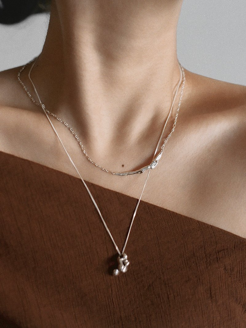 Stream necklace 溪流 项链 - 项链 - 纯银 银色