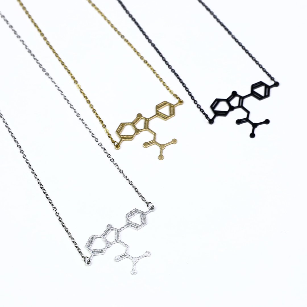 唑吡坦分子项链 - 项链 - 铝合金 银色