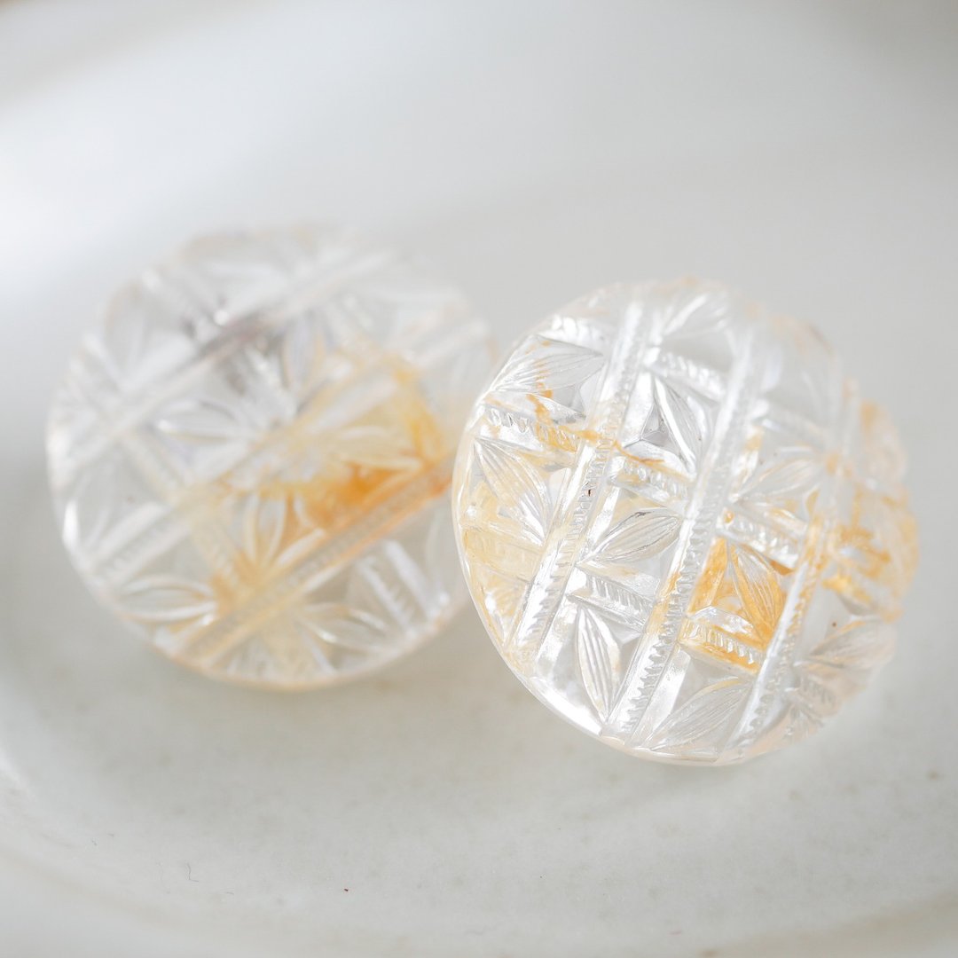 Marigold Marble Earrings/P-271 - 耳环/耳夹 - 树脂 黄色