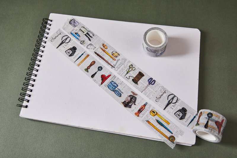 复古文具宽版纸胶带 - 纸胶带 - 纸 