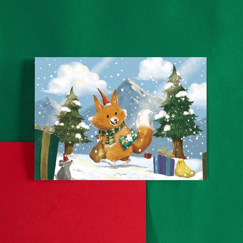 圣诞快乐!我是你的礼物特派员 / 明信片 - 卡片/明信片 - 纸 橘色