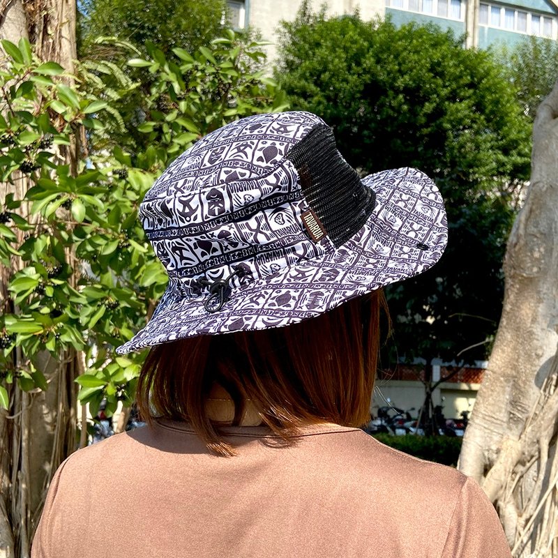 【日本TAVARUA】渔夫帽潜水帽 冲浪帽 TM1005 图腾黑 - 运动配件 - 聚酯纤维 多色