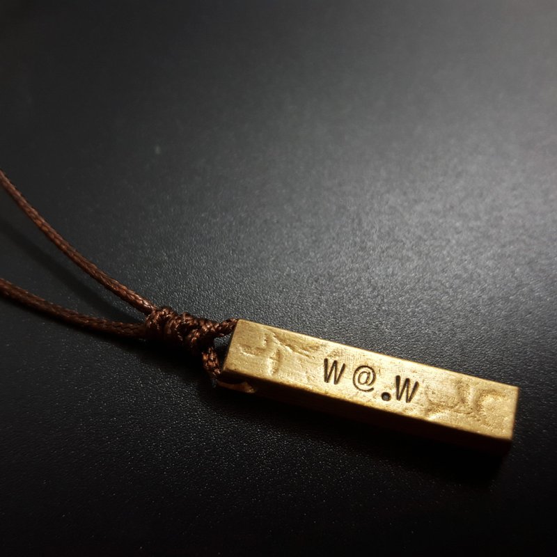 B5款-纯铜复古项链-御匠专属敲饰-定制敲字-手工DIY - 项链 - 铜/黄铜 金色