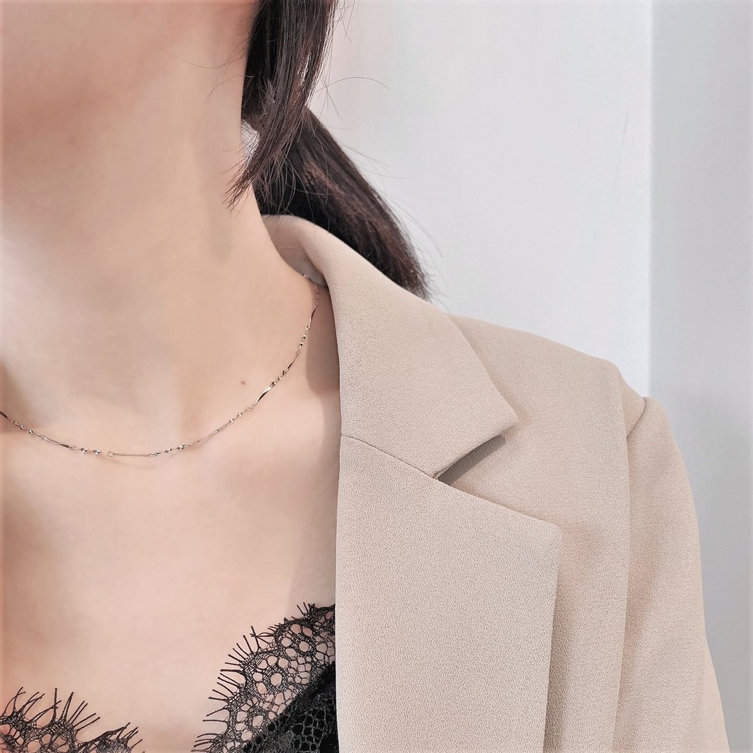 │简约│高质感 • 细波纹锁骨链 • 925silver • 纯银项链 - 项链 - 纯银 