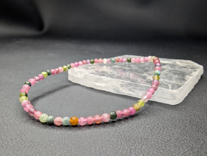 碧玺 Tourmaline 手串 手链 天然水晶 水晶手链 3mm - 手链/手环 - 水晶 