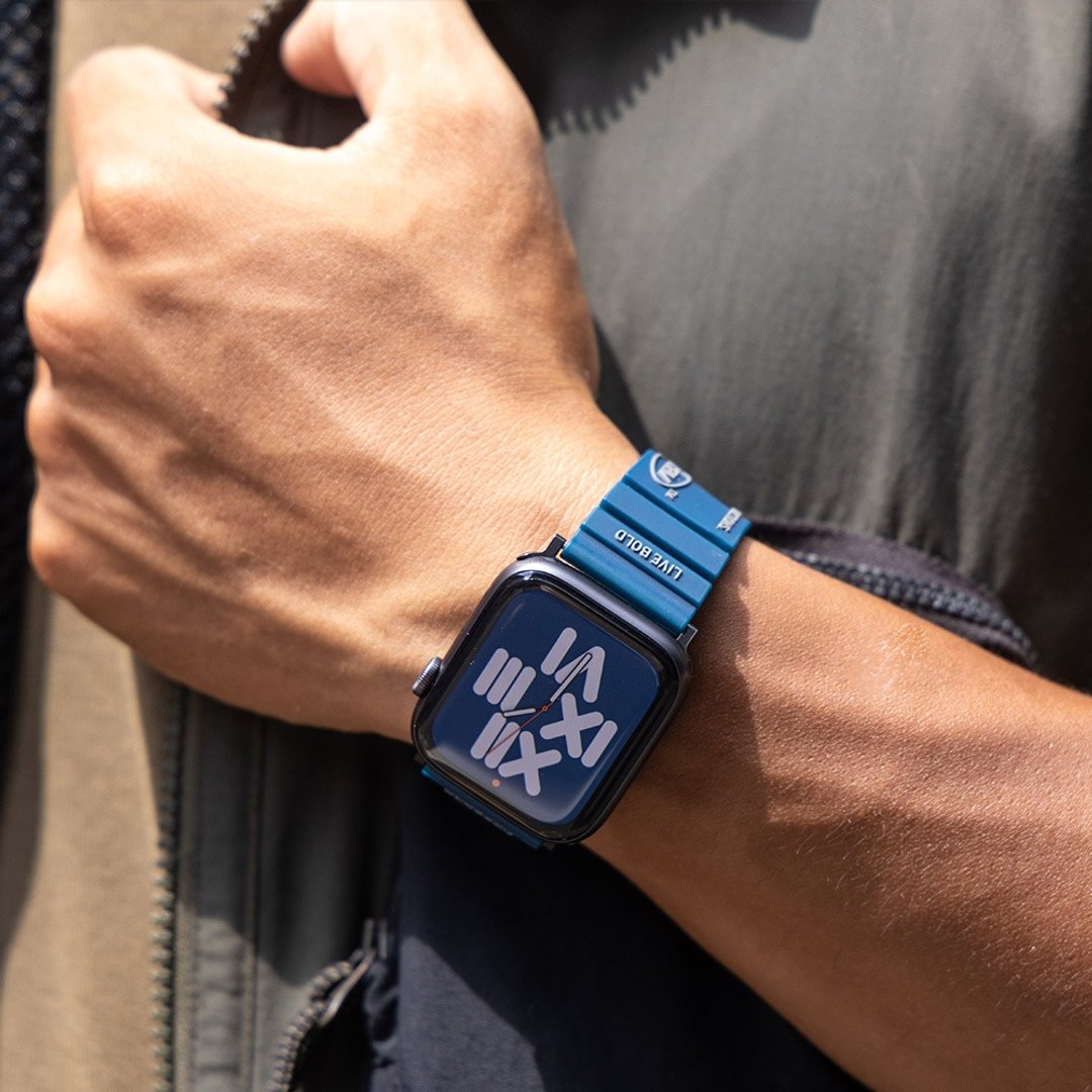 Apple Watch 42/44/45/46/49mm Shokku 街头款硅胶表带-蓝色 - 表带 - 塑料 