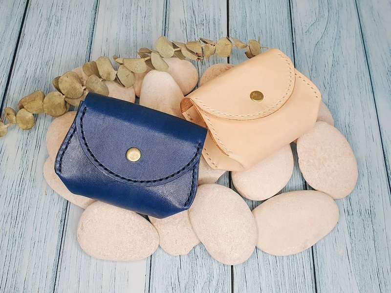 VOIR 复古包型皮革零钱包 - 零钱包 - 真皮 蓝色