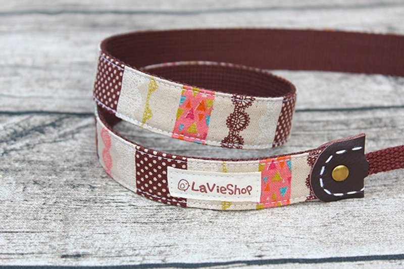 优雅蕾丝X缤纷纸胶带(咖啡) 25mm手工 相机背带 类单/底片机 - 相机 - 棉．麻 咖啡色