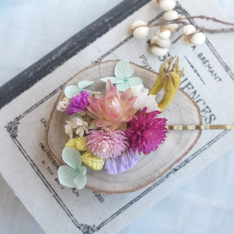 未完待续 | 花漾 干燥花 发夹 发饰 婚礼小物 礼物 送礼 新娘 伴娘 婚摄 外拍 婚礼 一字夹 扁夹 - 发饰 - 植物．花 